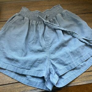 High waisted linen shorts